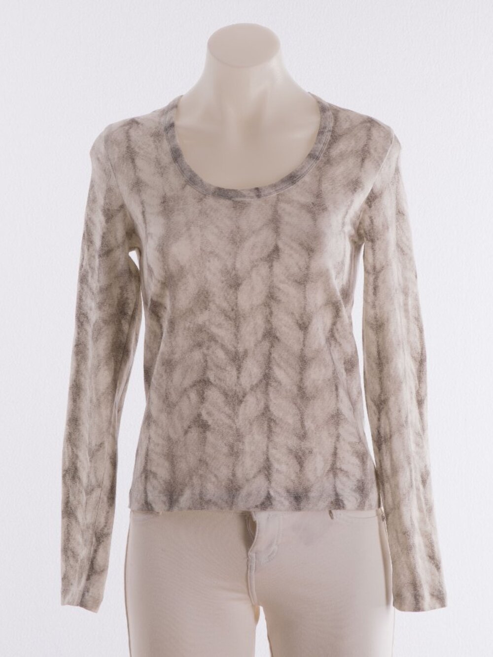 TSE Surface Taupe Print Long Sleeve Top Size US 4